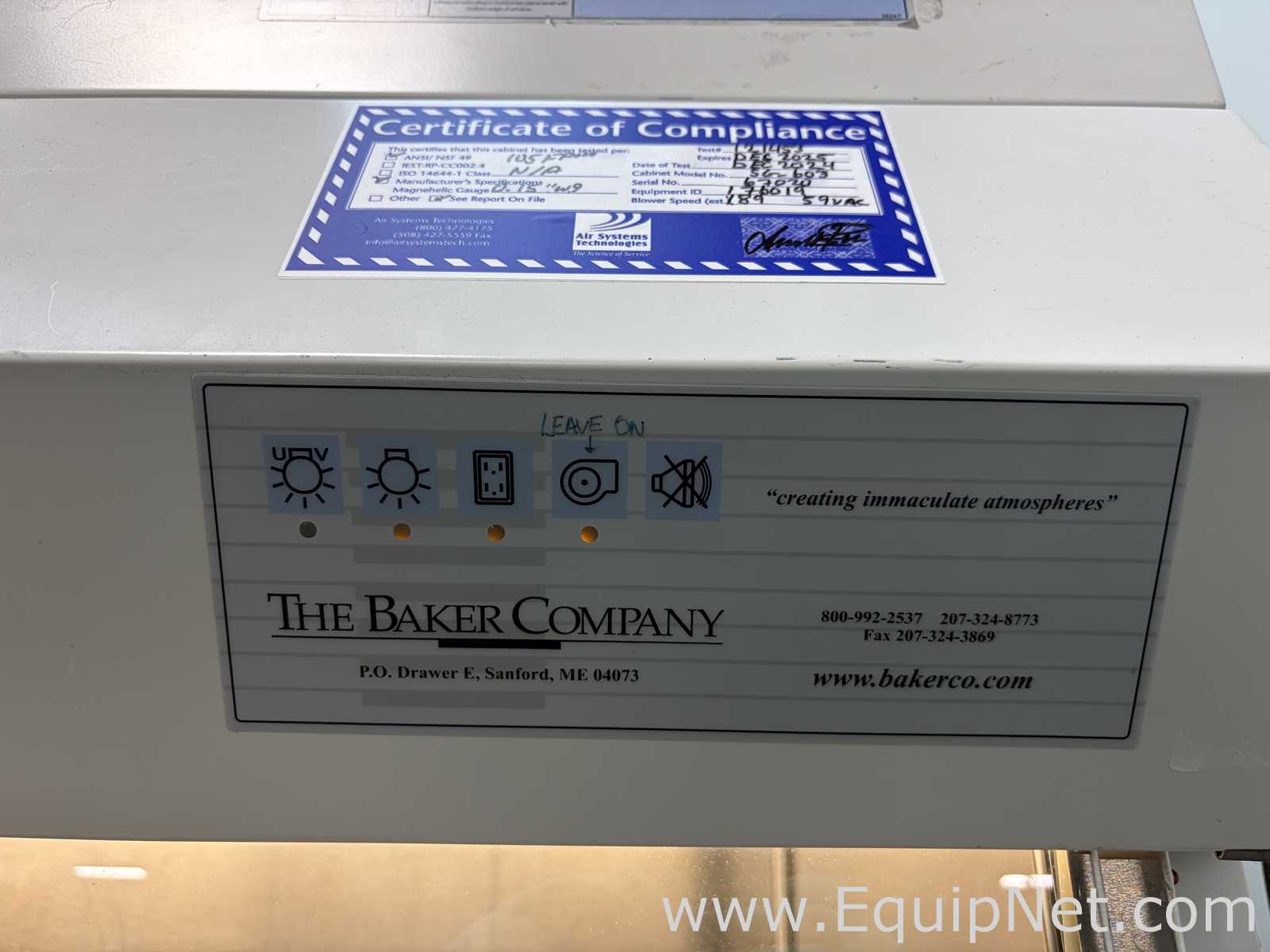 Cabine de Segurança Biológica The Baker Company SG603