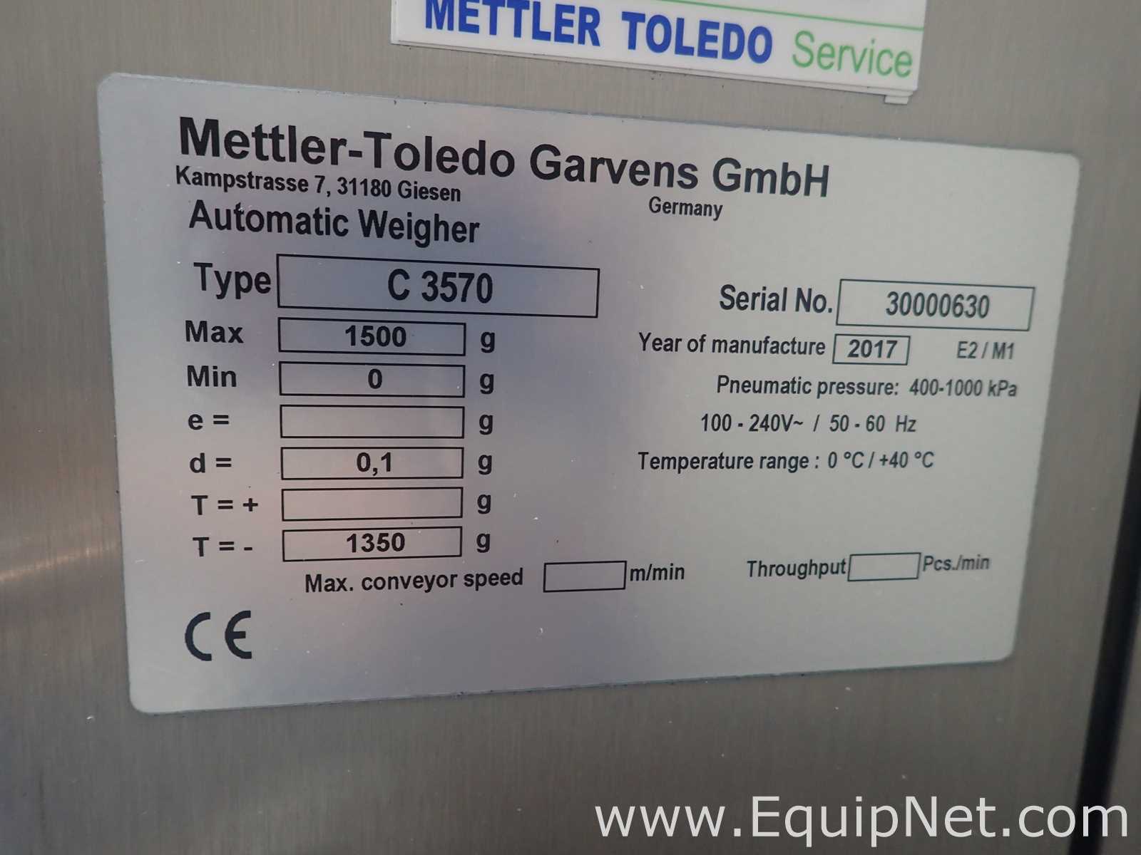 Verificador de Peso Mettler Toledo Garvens GmbH C 3570