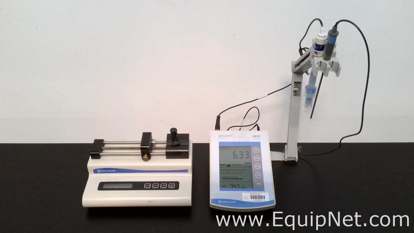 Fisher Scientific AB15 pH Meter and 100 Syringe Pump