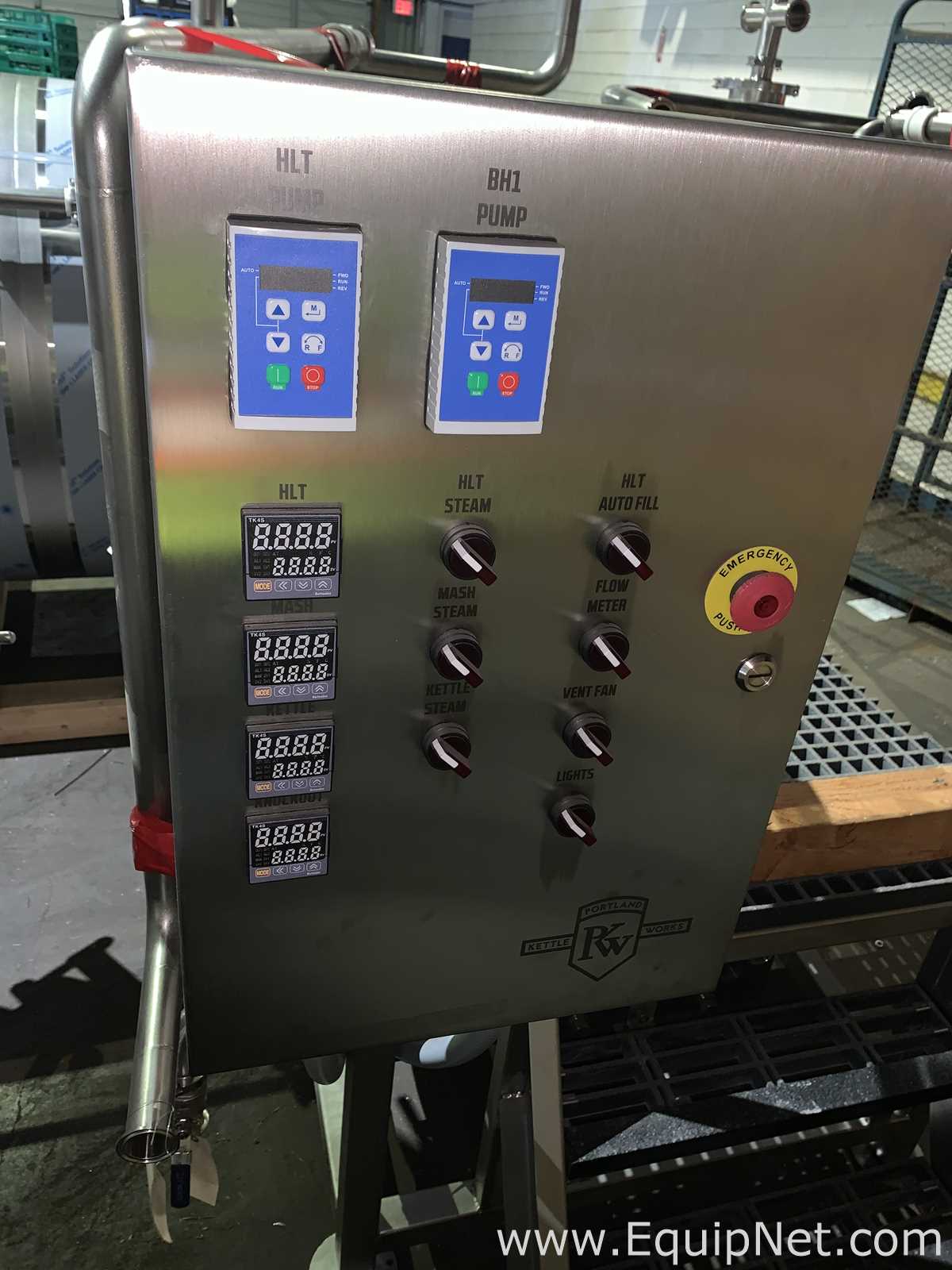 Equipamento de fabricação de cerveja e destilação Portland Kettle Works 5 BBL. Sem Uso