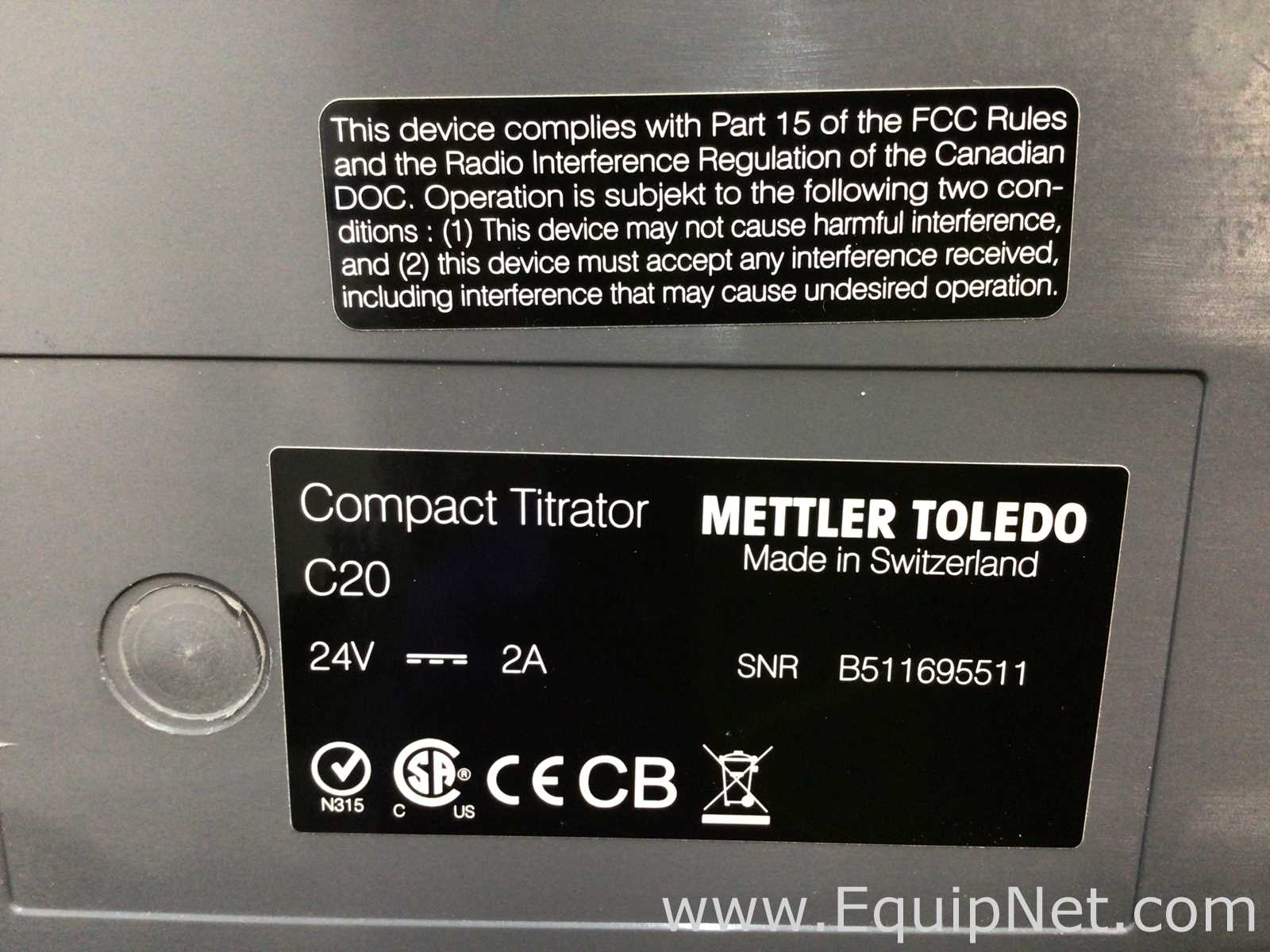 Mettler Toledo C20 Coulometric KF Titrator