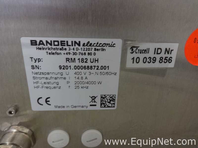 Limpiador Ultrasónico Acero inoxidable Bandelin RM182UH