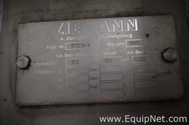 Ziemann 1000 HL - Tanque De Cerveza Brillante Vertical De Acero Inoxidable De 852 bbl