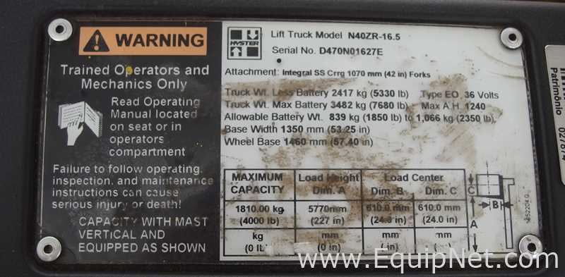 Hyster N40ZR-16.5 Fork Lift Truck