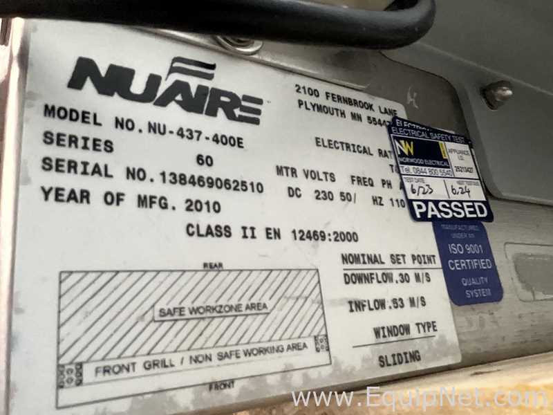 Cabina de Seguridad Biológica Nuaire Inc. NU 437-400E