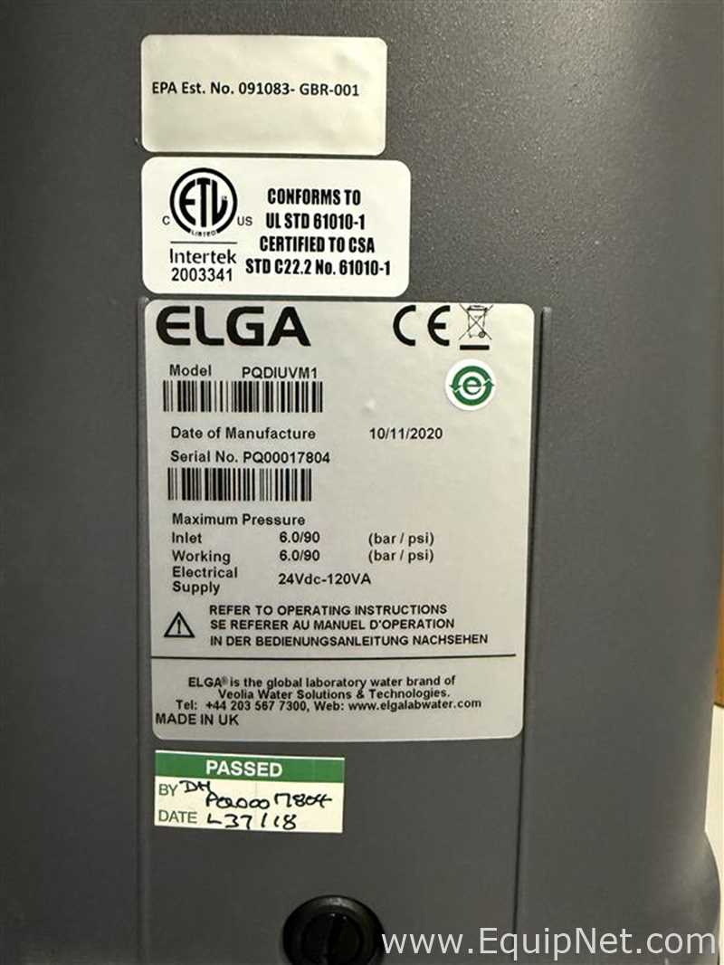 Sistema de Purificación y Destilación de Agua Elga PQDIUVM1