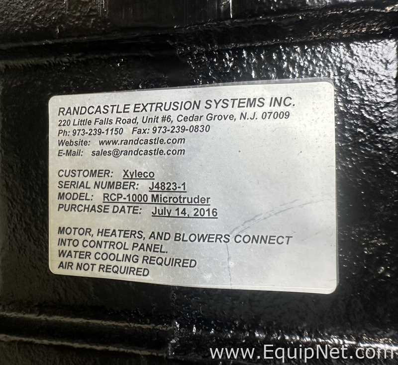 Randcastle Extrusion Systems, Inc. RCP-1000 Microtruder Extruder