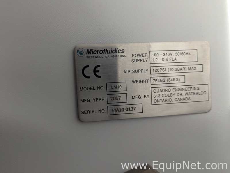 Homogeneizador MicroFluidics Corporation LM10