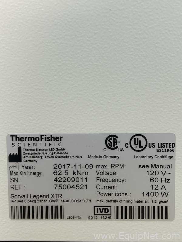 Centrífuga para Laboratórios Thermo Fisher Scientific Sorvall Legend XTR