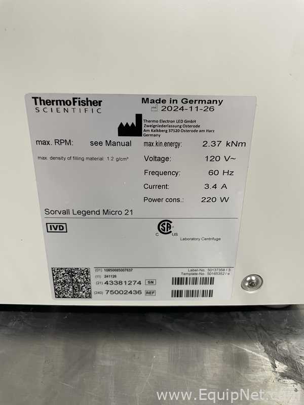 Lot of 2 Thermo Scientific Sorvall Legend Micro 21 Laboratory Centrifuges