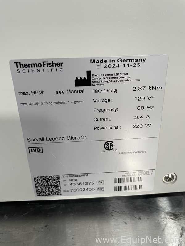 Lot of 2 Thermo Scientific Sorvall Legend Micro 21 Laboratory Centrifuges