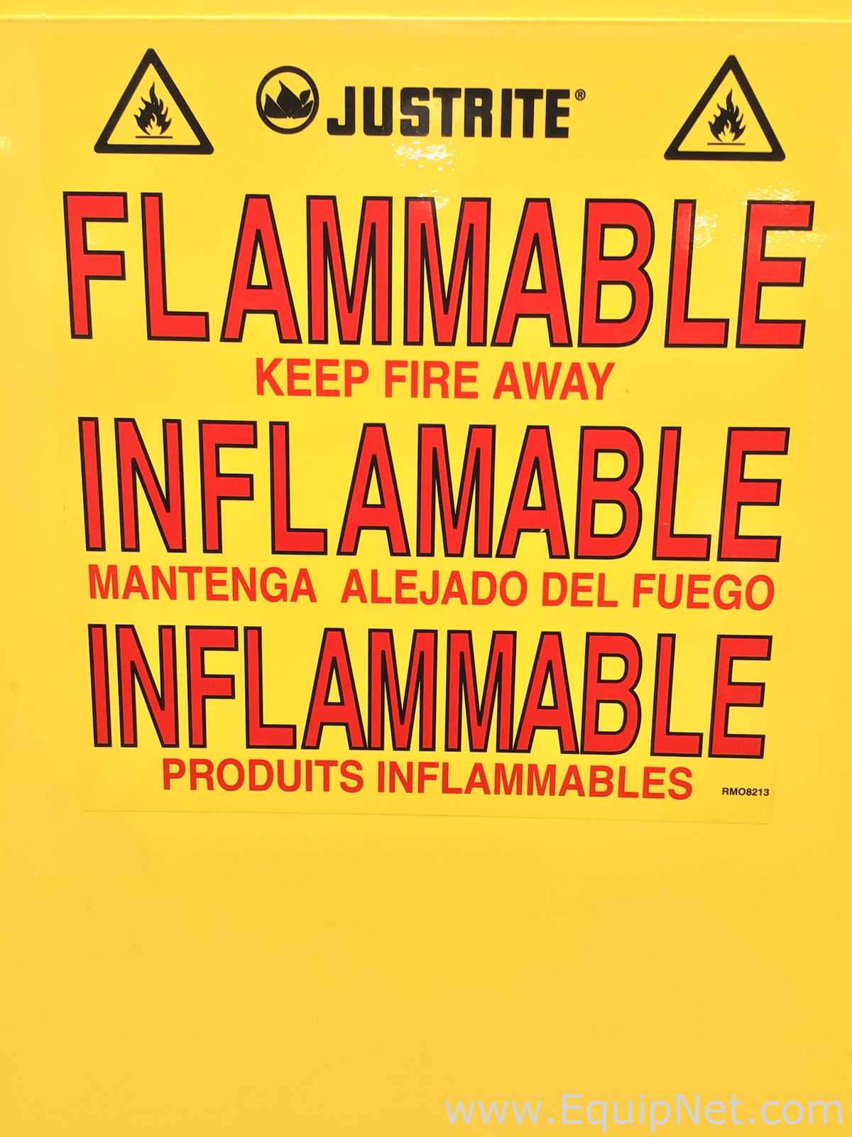lote de  2 Armários de Armazenamento para Inflamáveis JustRite Requisitos de Ar 45 GALS