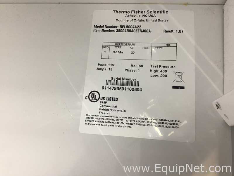 Thermo Scientific REL5004A22 Double Door Refrigerator