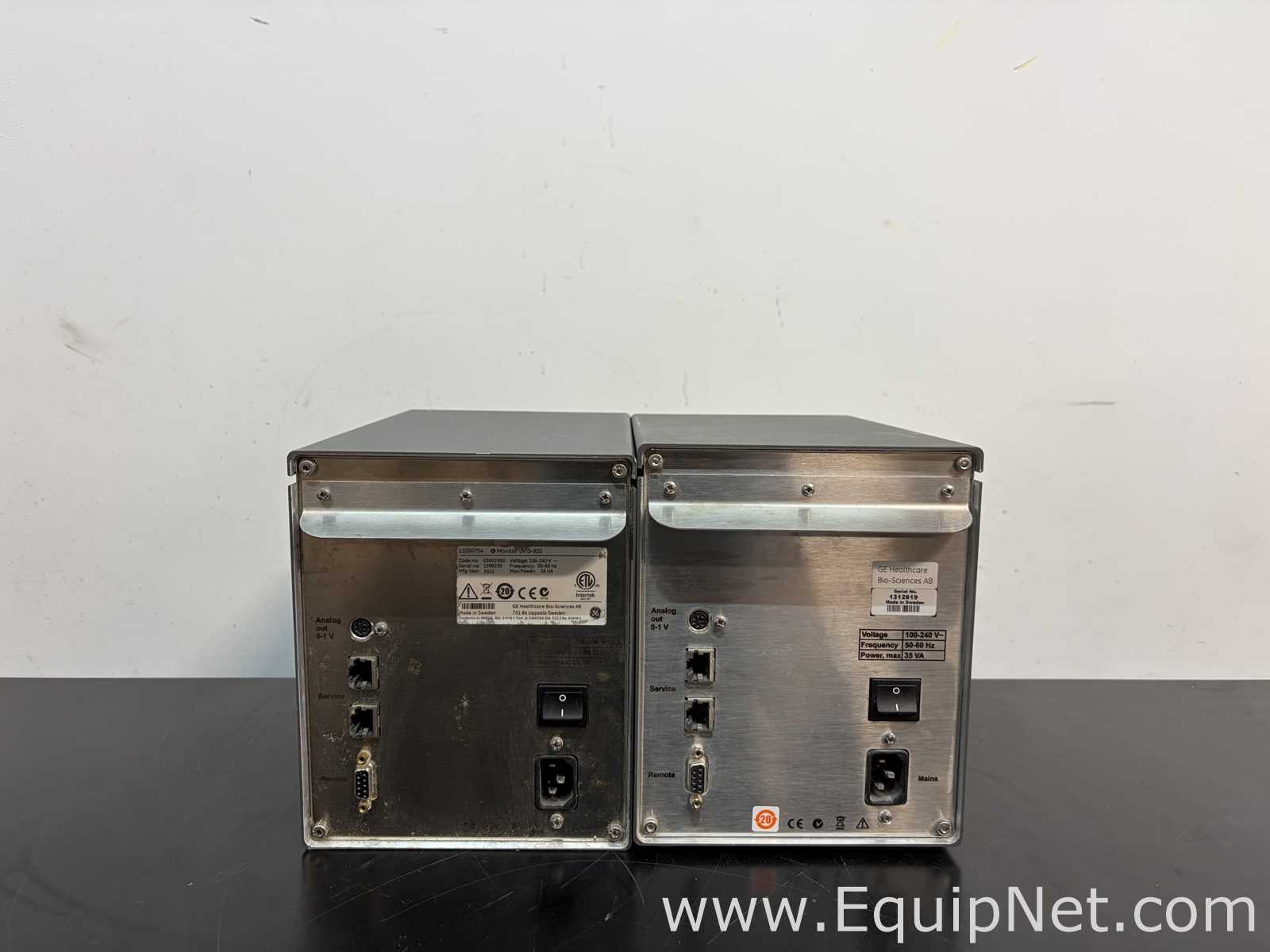 Lot of 2 GE Healthcare Bio-Sciences Monitor UVis-920  UV and Visible Light Absorption Monitors