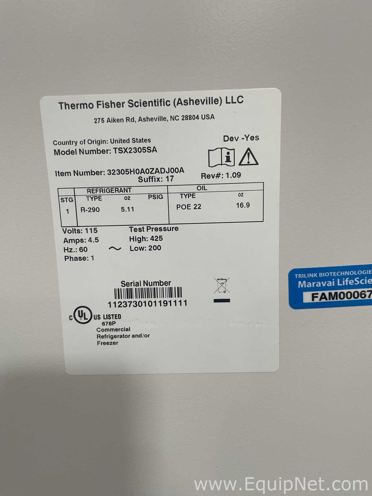 Thermo Scientific TSX2305SA High-Performance Lab Refrigerator