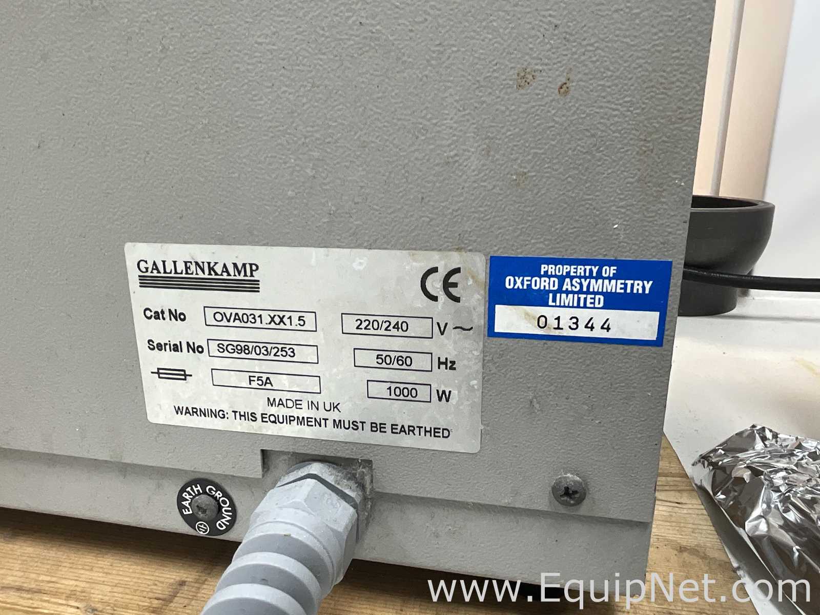 Gallenkamp OVA031.XX1.5 Laboratory Vacuum Oven with Edwards ELab2 Vacuum Pump