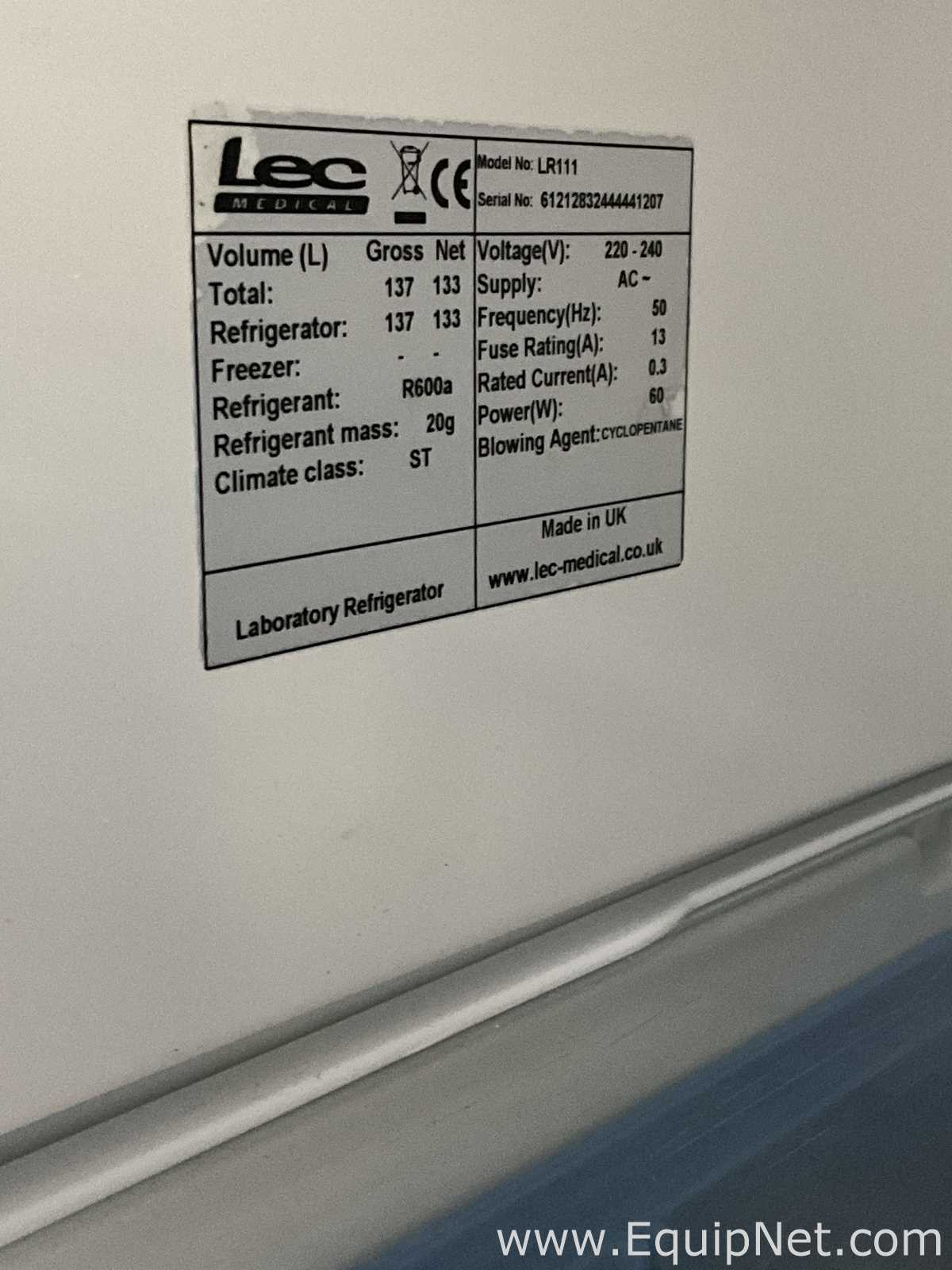 Lec Medical  LR111 133 Litre Under Counter Laboratory Refrigerator