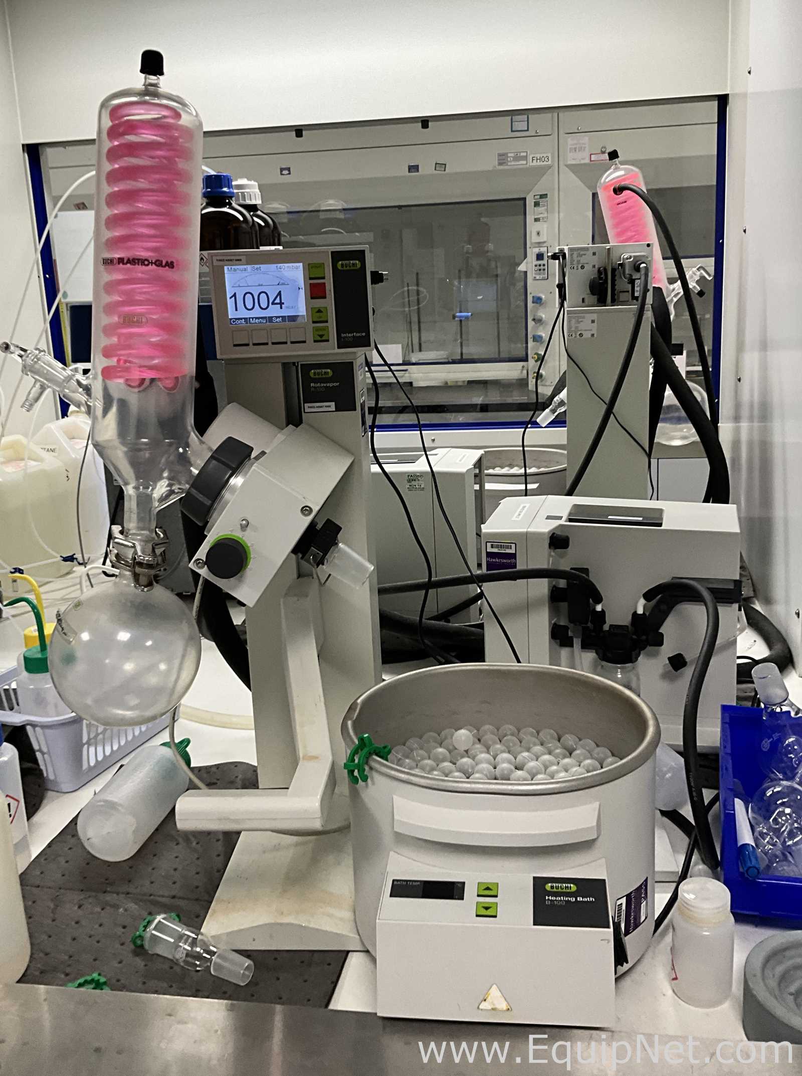 Buchi Labortechnik AG R-100 Evaporator With B-100 Heating Bath V-300 Vacuum Pump and I-100 Interface