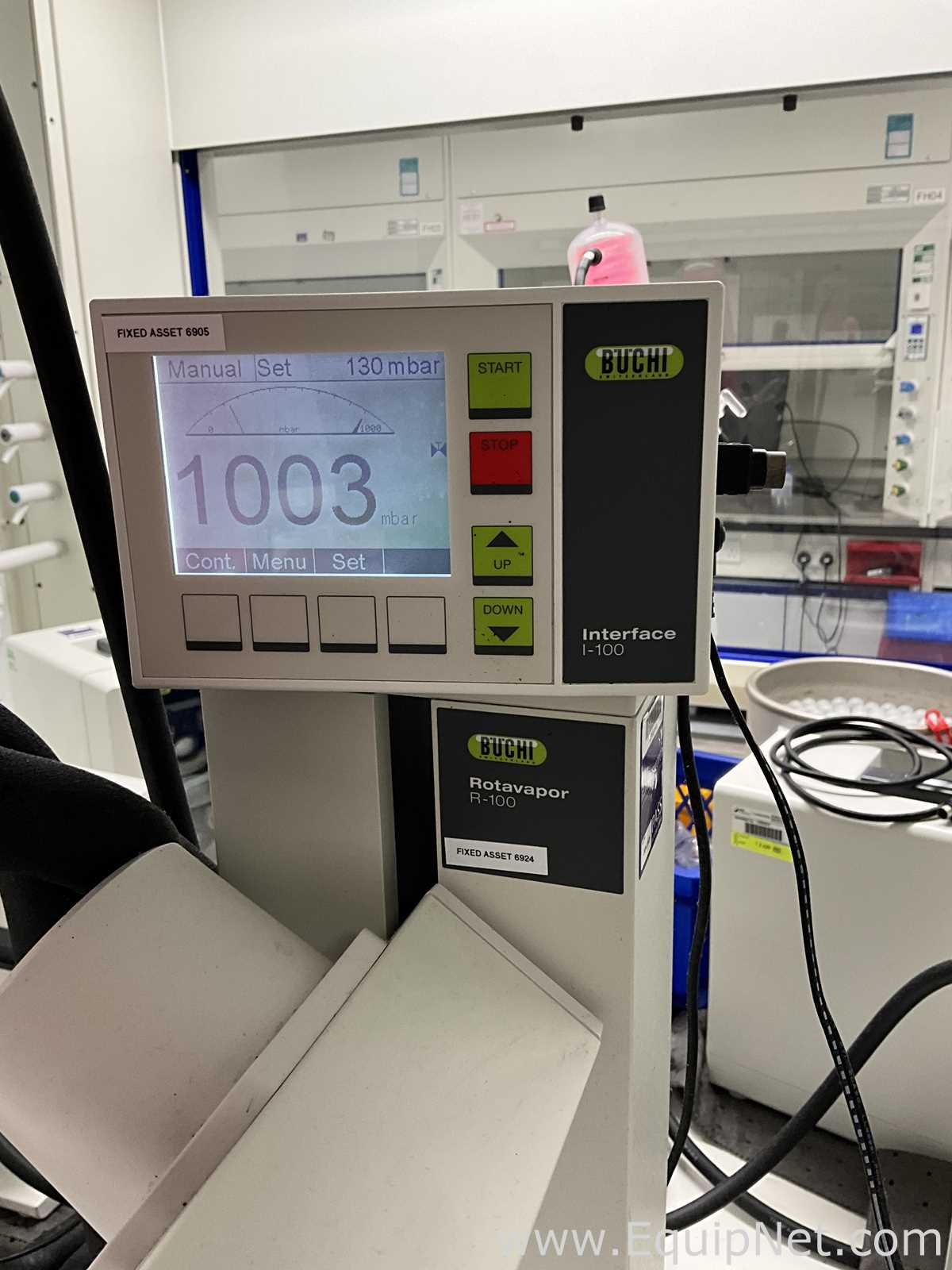 Buchi Labortechnik AG R-100 Evaporator With B-100 Heating Bath V-300 Vacuum Pump and I-100 Interface