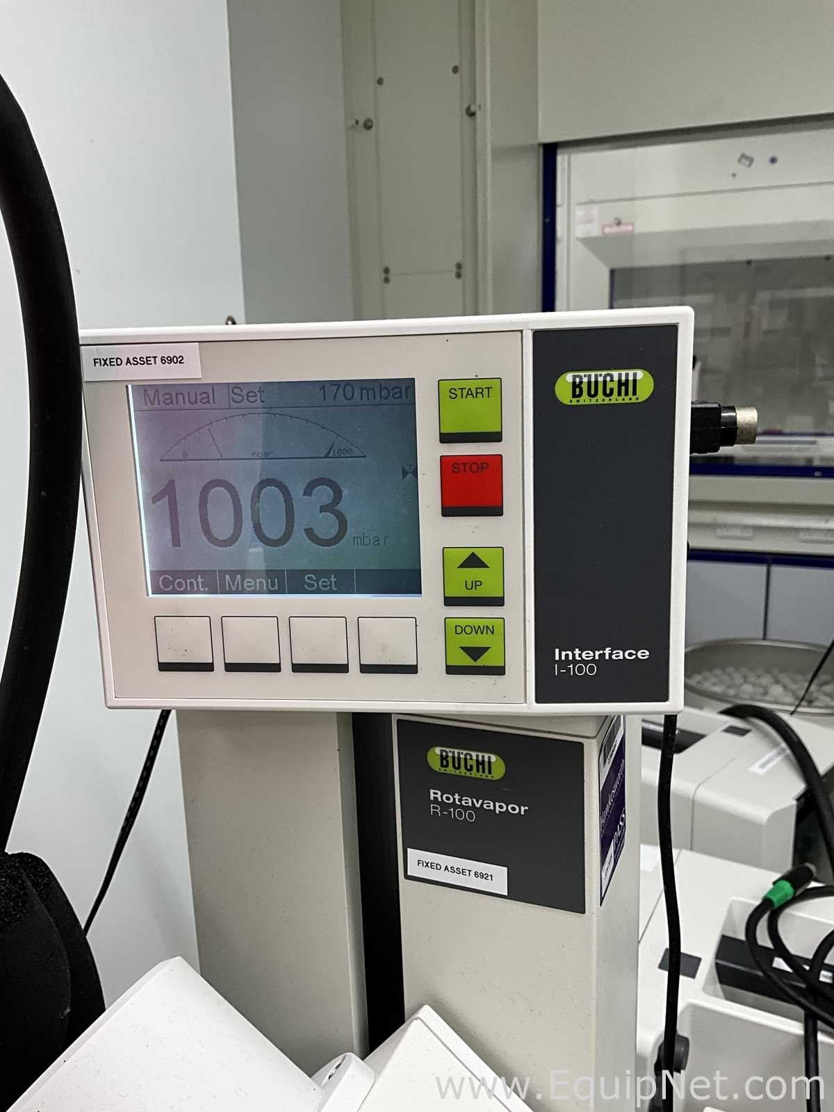 Buchi Labortechnik AG R-100 Evaporator With B-100 Heating Bath V-300 Vacuum Pump and I-100 Interface