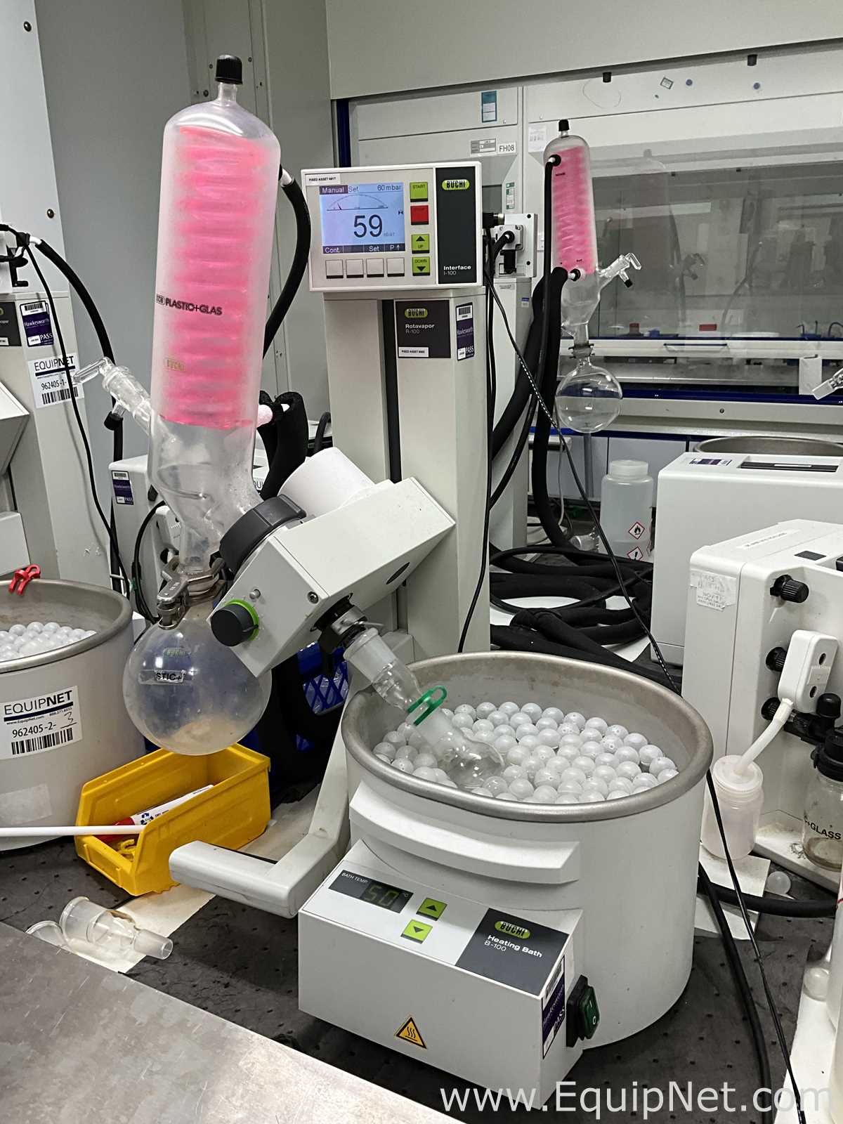 Buchi Labortechnik AG R-100 Evaporator With B-100 Heating Bath V-300 Vacuum Pump and I-100 Interface