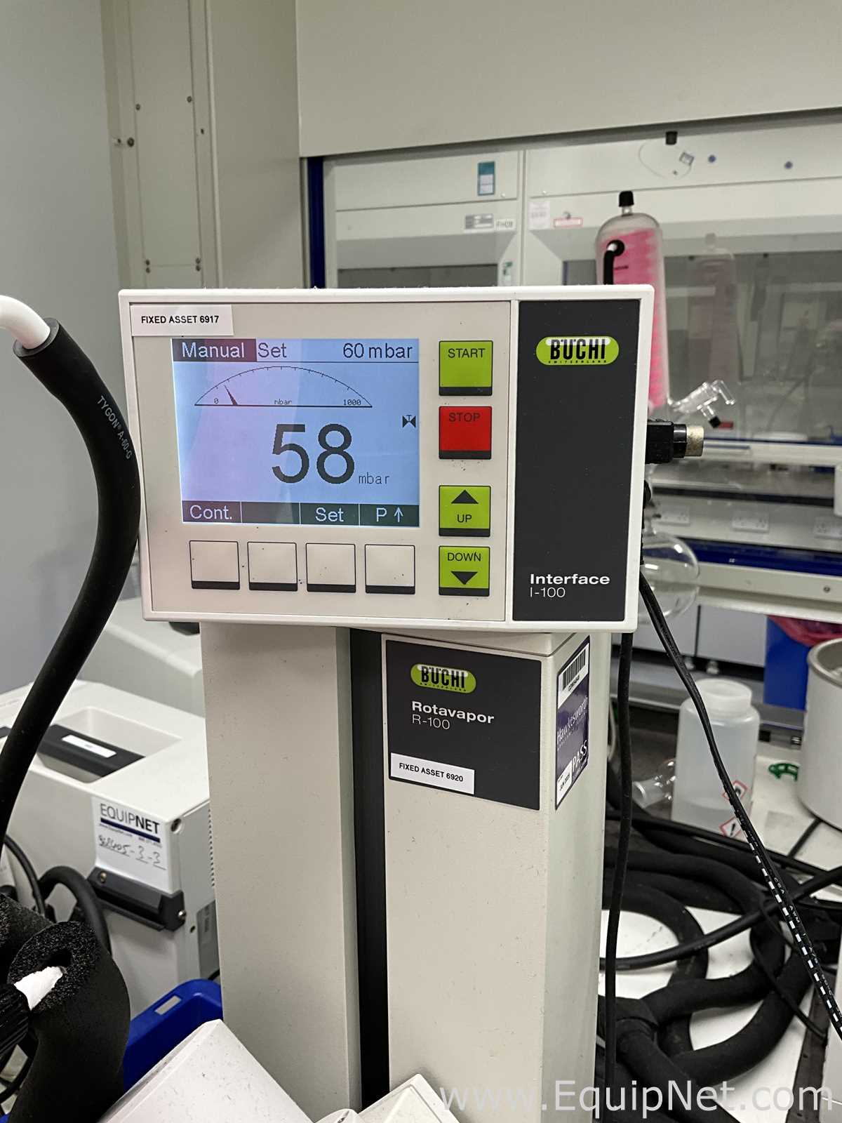Buchi Labortechnik AG R-100 Evaporator With B-100 Heating Bath V-300 Vacuum Pump and I-100 Interface
