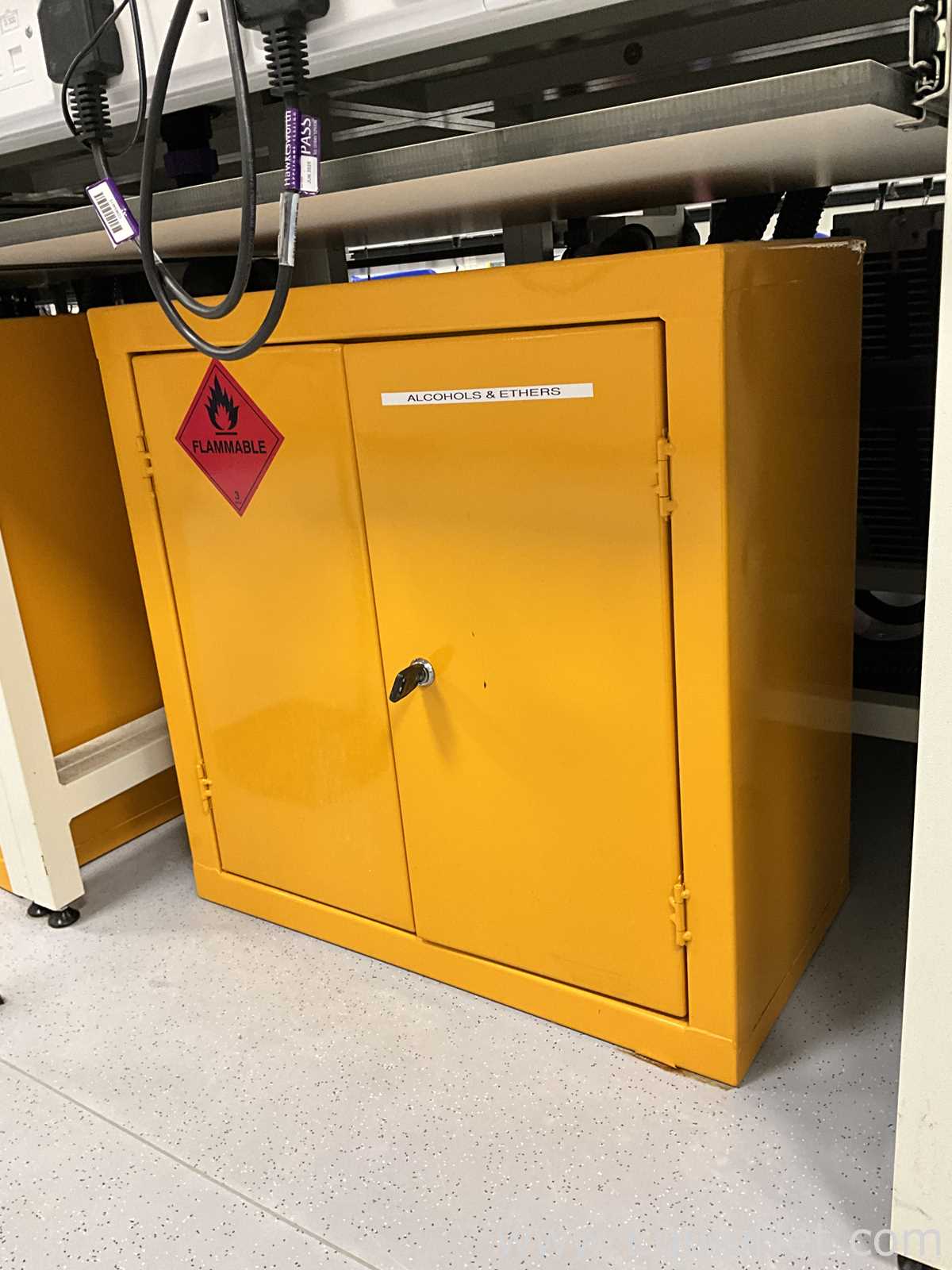 Custom Made Flammable Double Door Undercounter Storage Cabinet