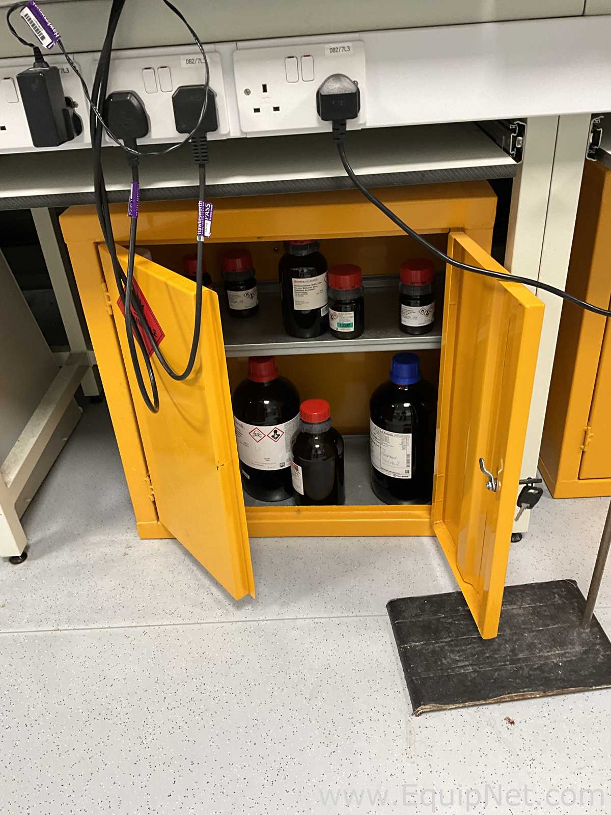 Custom Made Flammable Double Door Undercounter Storage Cabinet