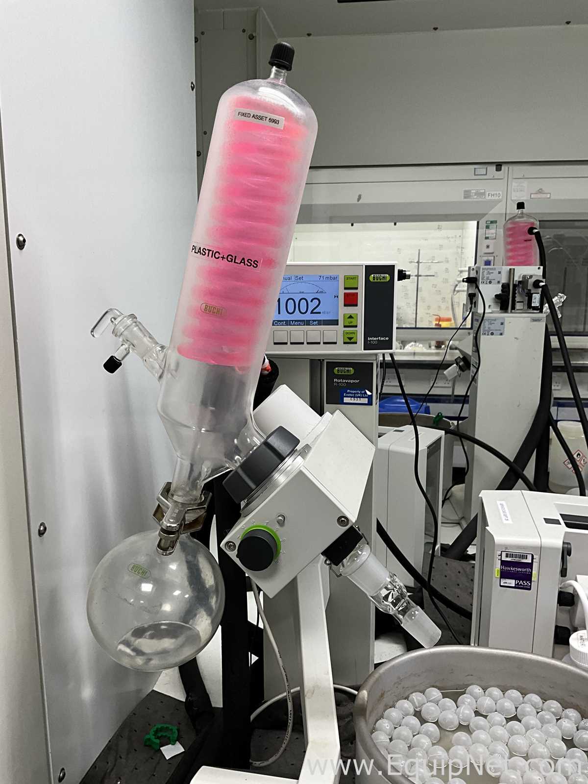 Buchi Labortechnik AG R-100 Evaporator With B-100 Heating Bath V-300 Vacuum Pump and I-100 Interface
