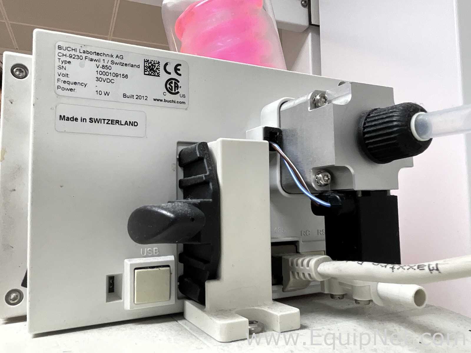 Buchi R-210 Evaporator with B-491 Heating Bath, V-700 Vacuum Pump and F-305 Recirculating Chiller