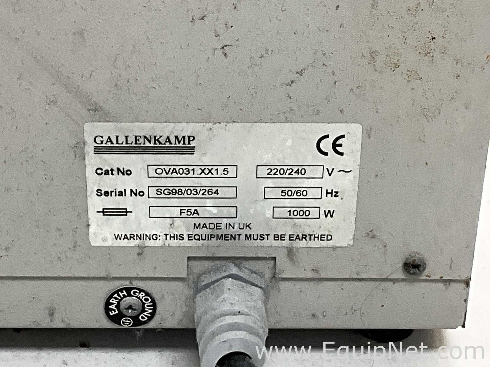 Gallenkamp OVA031.XX1.5 Laboratory Vacuum Oven with Edwards ELab2 Vacuum Pump