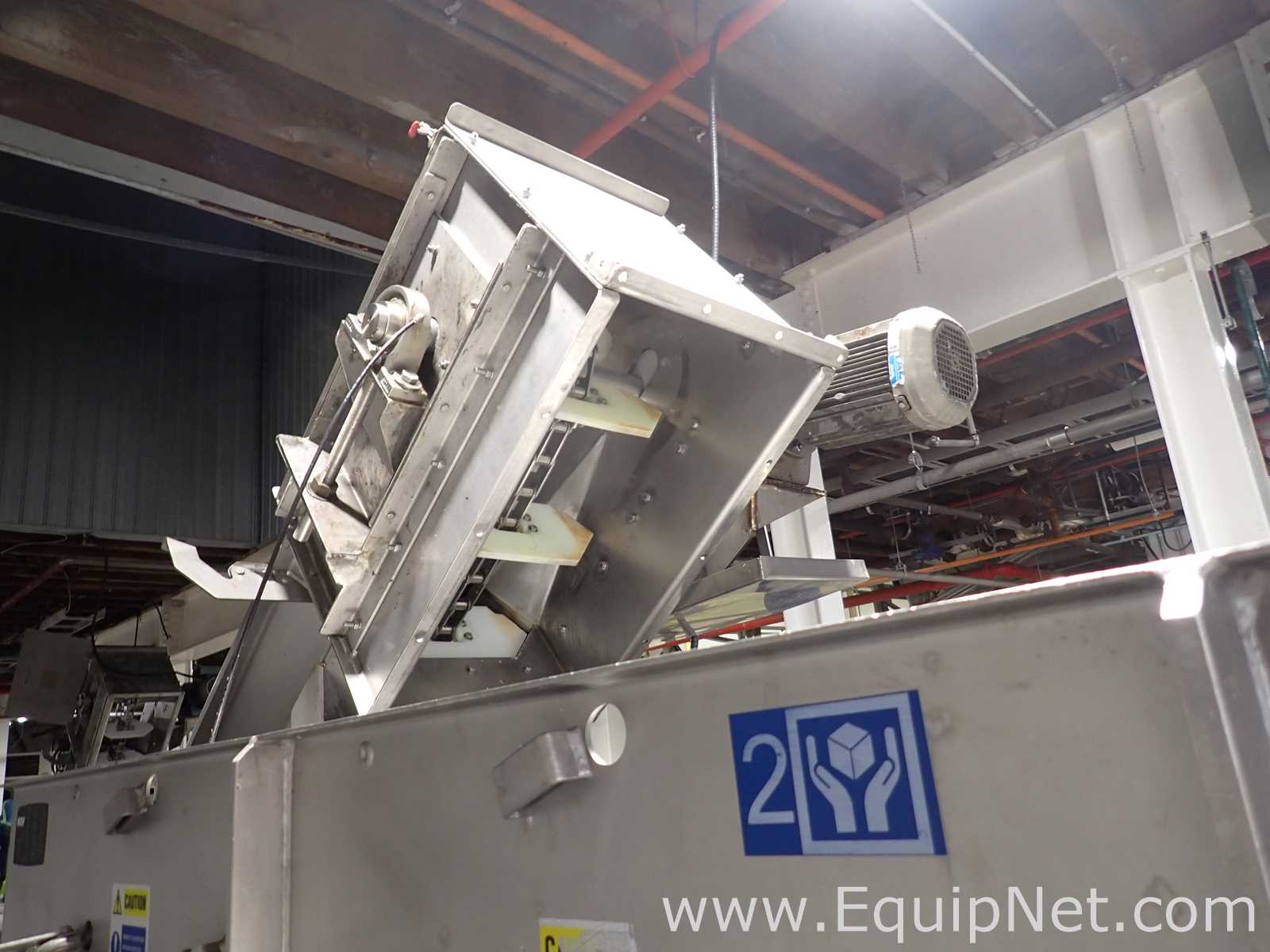 Stainless Steel Inclined Conveyor with Hopper 13-13.1