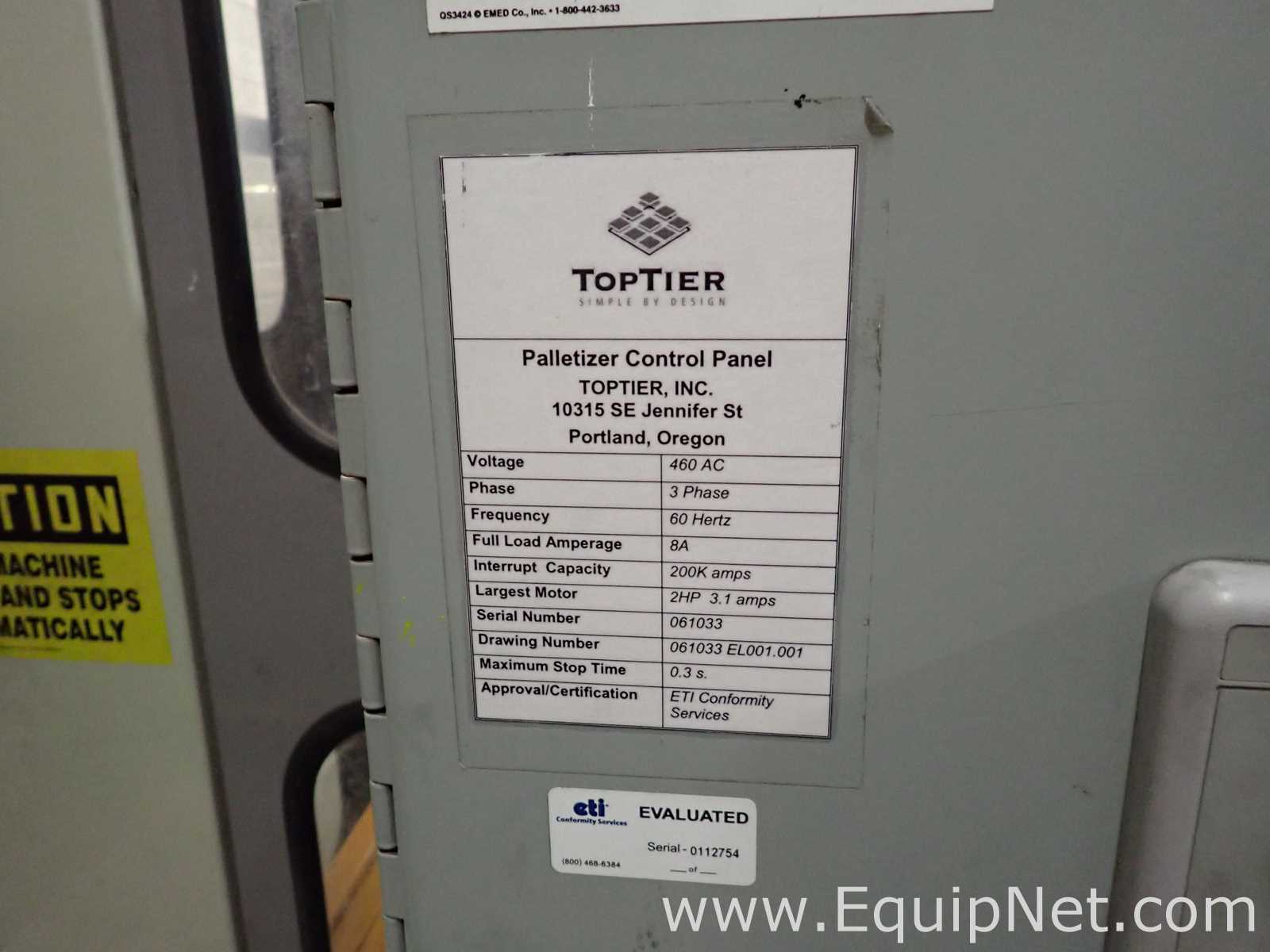 Toptier Palletizer and Wrapper 30-42