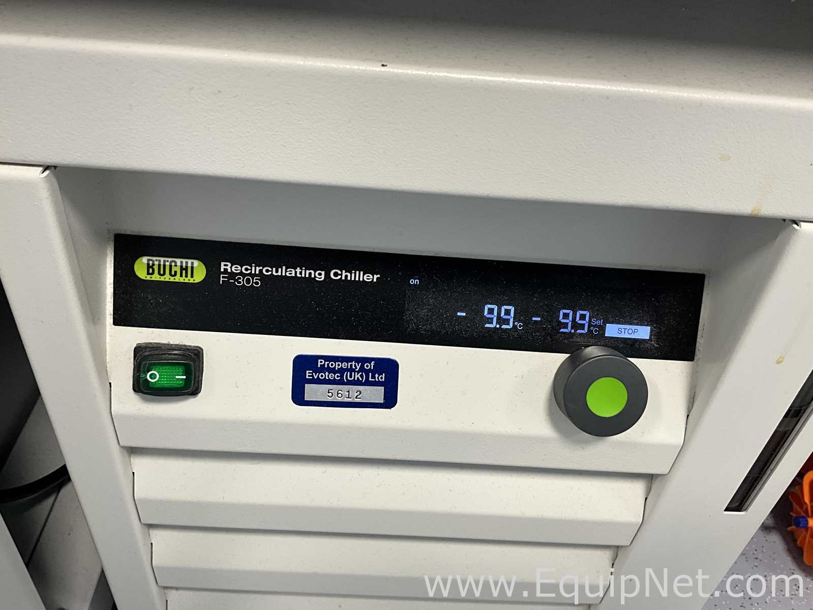 Buchi R-210 Evaporator with B-491 Heating Bath, V-700 Vacuum Pump and F-305 Recirculating Chiller -R