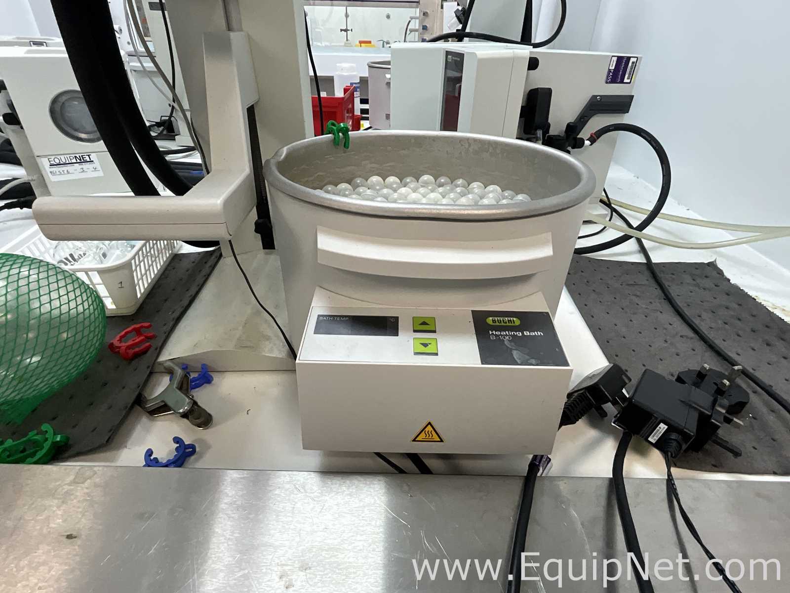 Buchi R-100 Rotary Evaporator with B-100 Heating Bath and V-300 Vacuum Pump