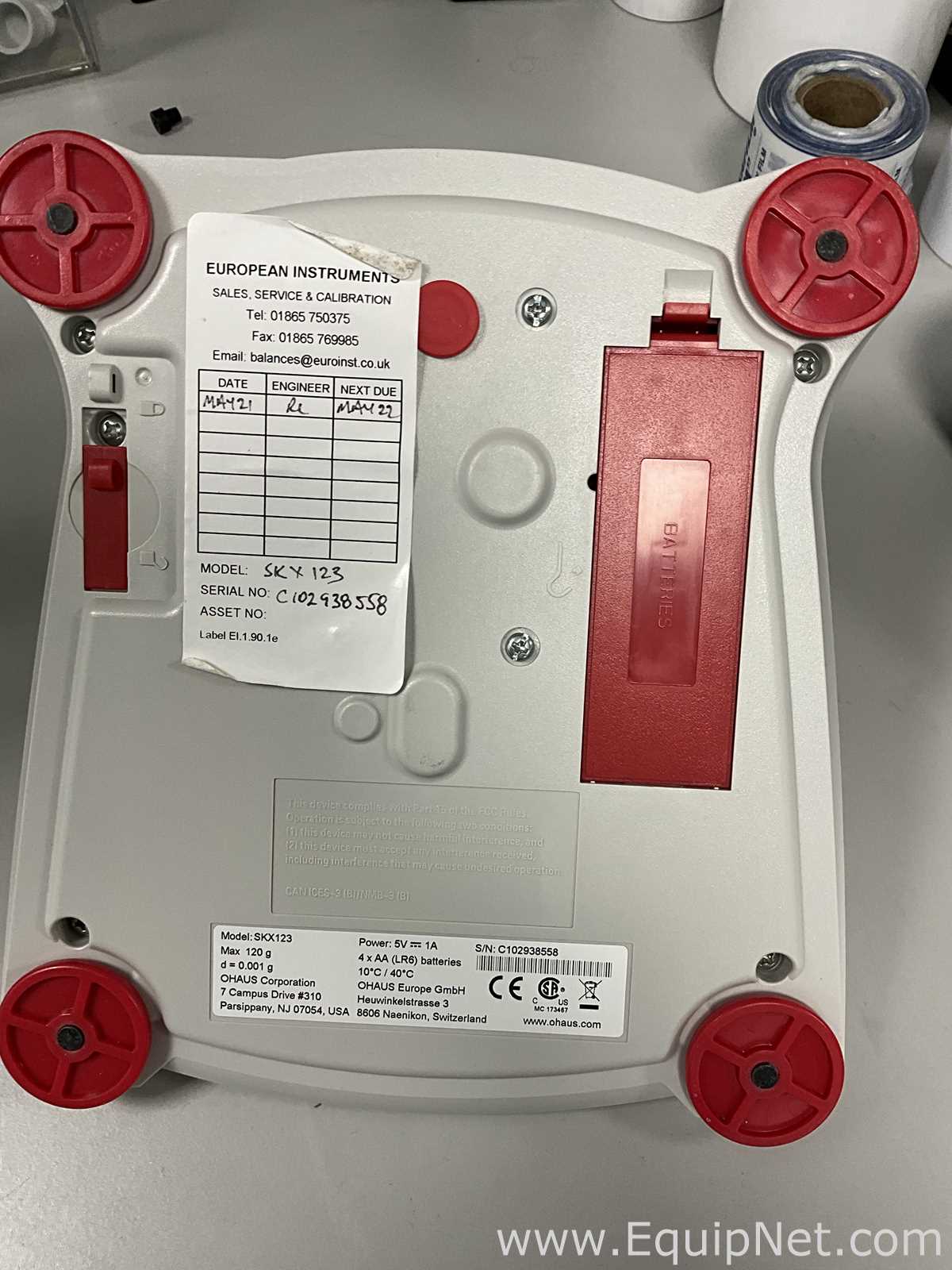Ohaus Corporation SKX123 Analytical Balance With Power Supply