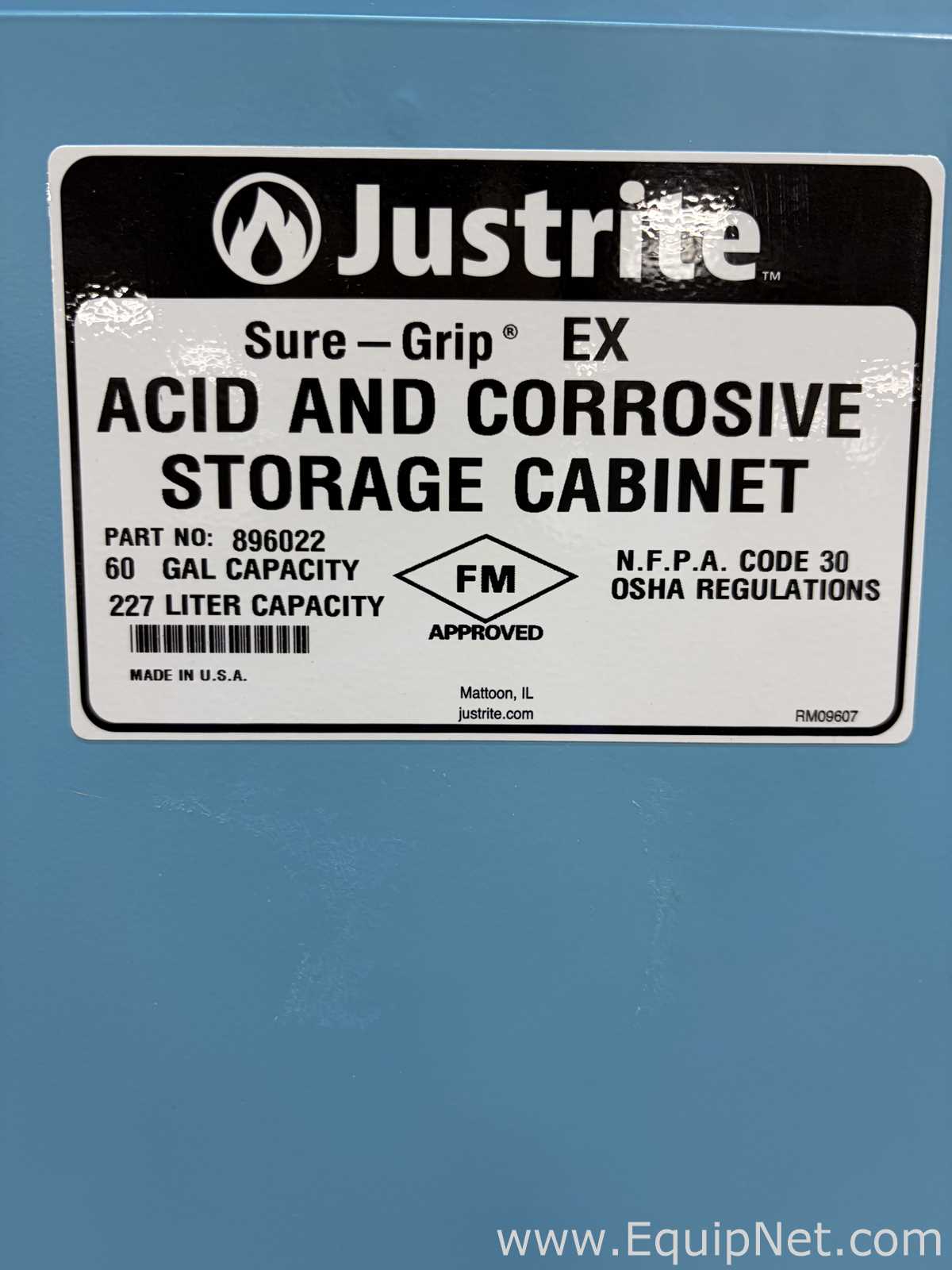 JustRite 896022 Sure-Grip EX 60 Gallon Acid and Corrosive Storage Cabinet