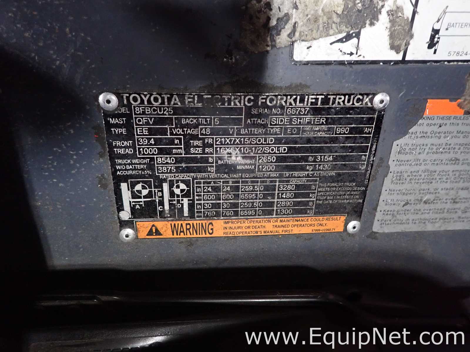 Toyota 8FBCHU25 Electric Forklift