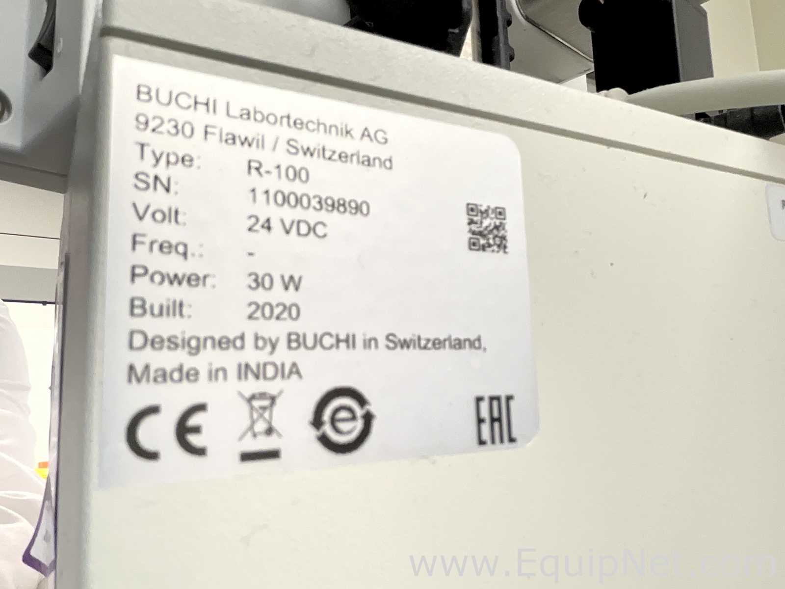 Buchi R-100 Rotary Evaporator with B-100 Heating Bath, V-700 Vacuum Pump and F-314 Recirc Chiller