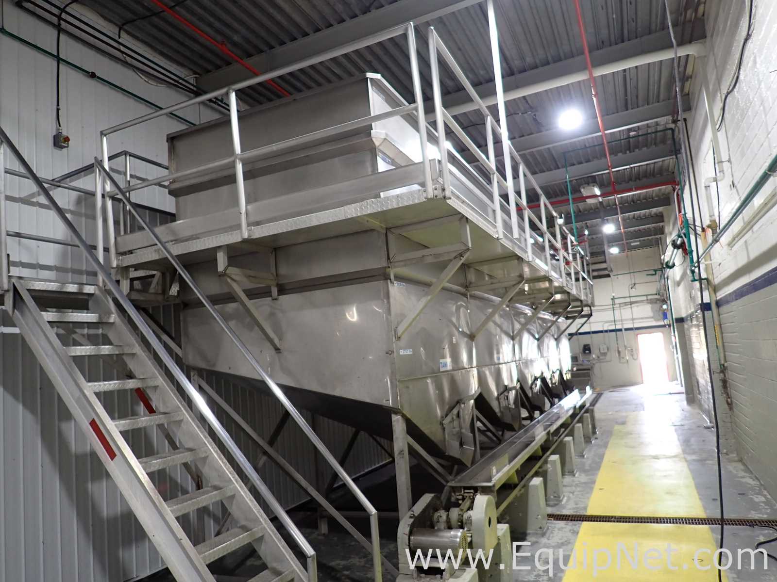 Group of 5 Stainless Steel Square Bins 09-13
