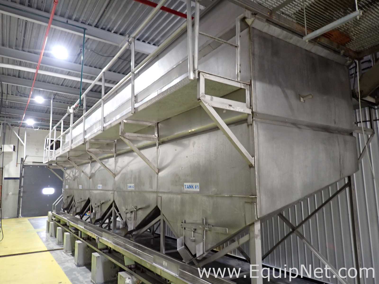 Group of 5 Stainless Steel Square Bins 09-13