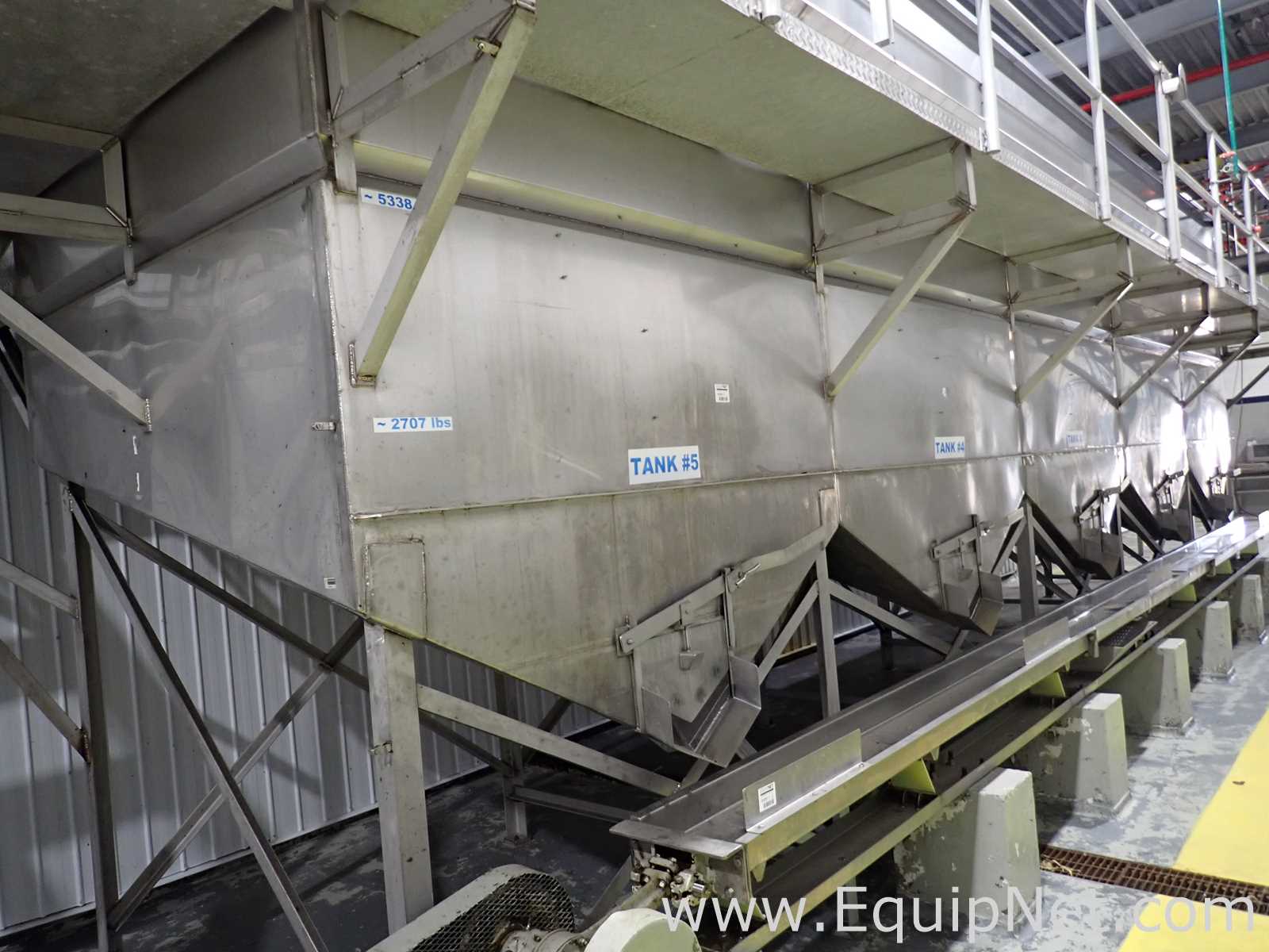 Group of 5 Stainless Steel Square Bins 09-13