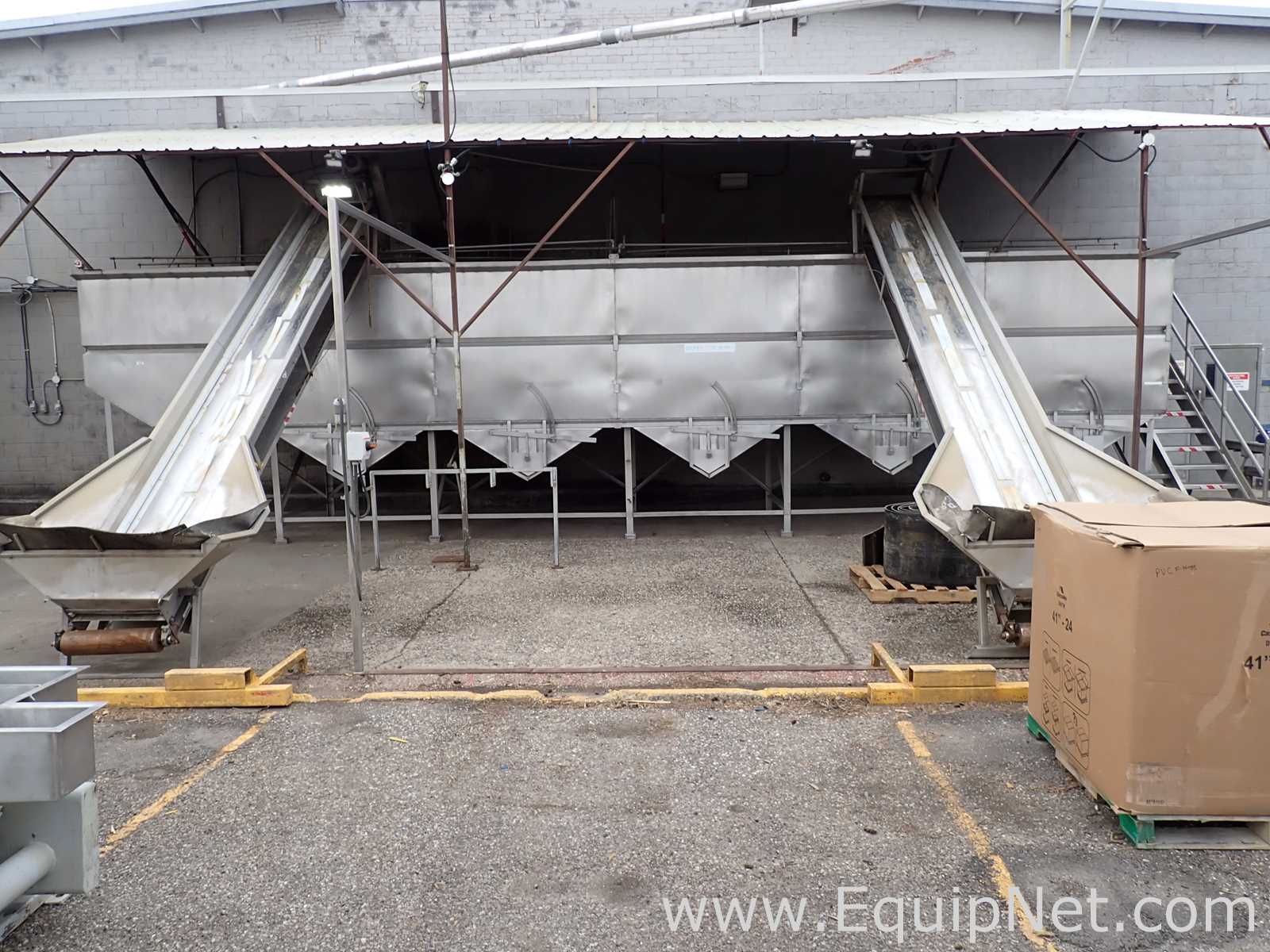 Lot of 2 Stainless Steel Elevator Conveyors 09-01,02