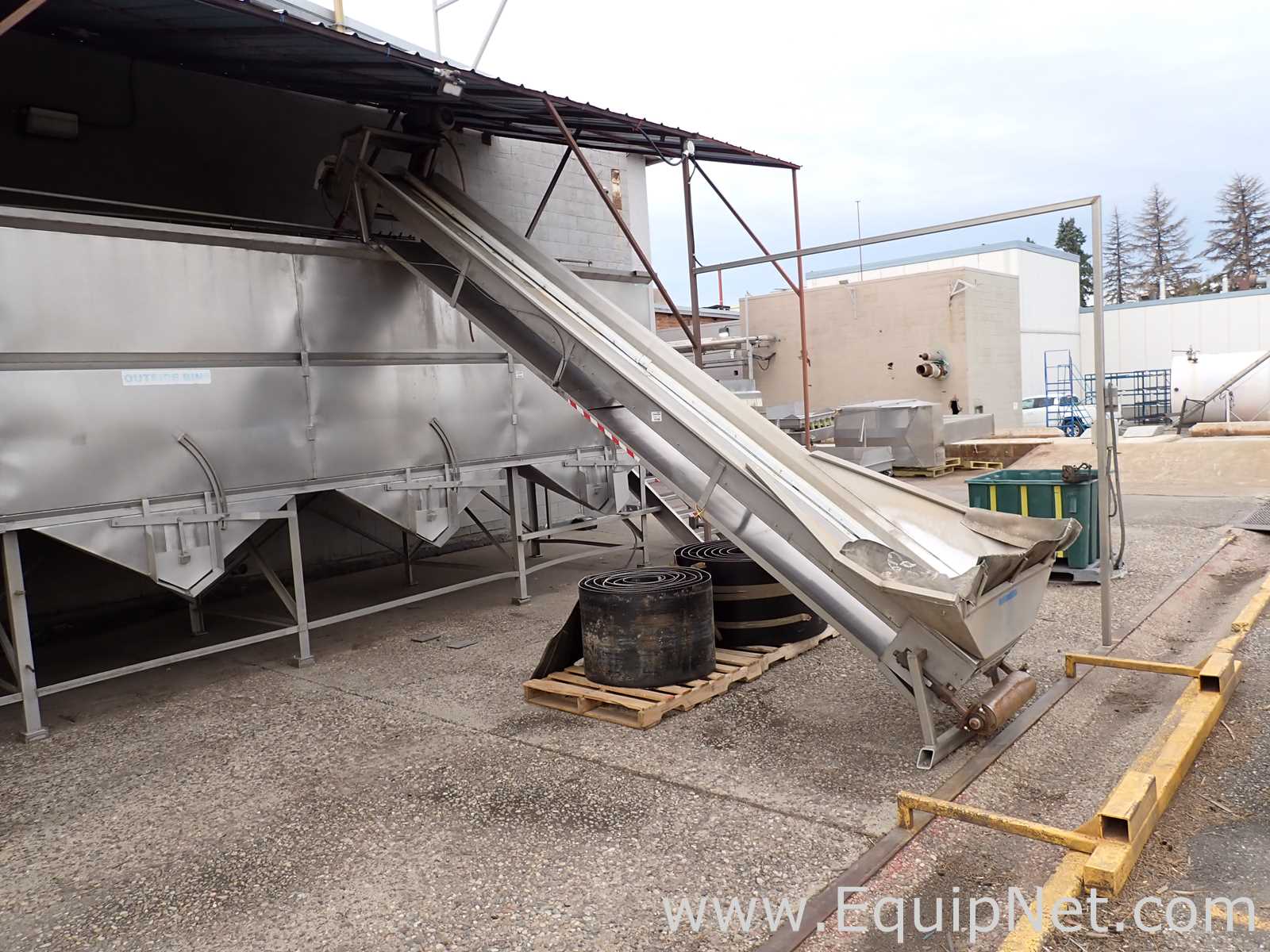 Lot of 2 Stainless Steel Elevator Conveyors 09-01,02