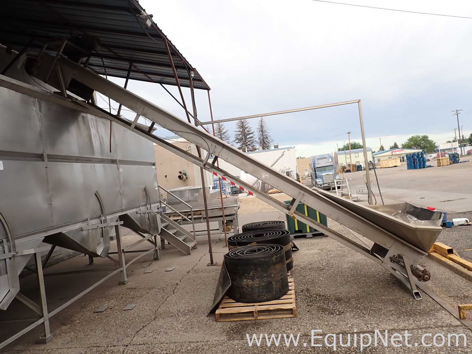 Lot of 2 Stainless Steel Elevator Conveyors 09-01,02