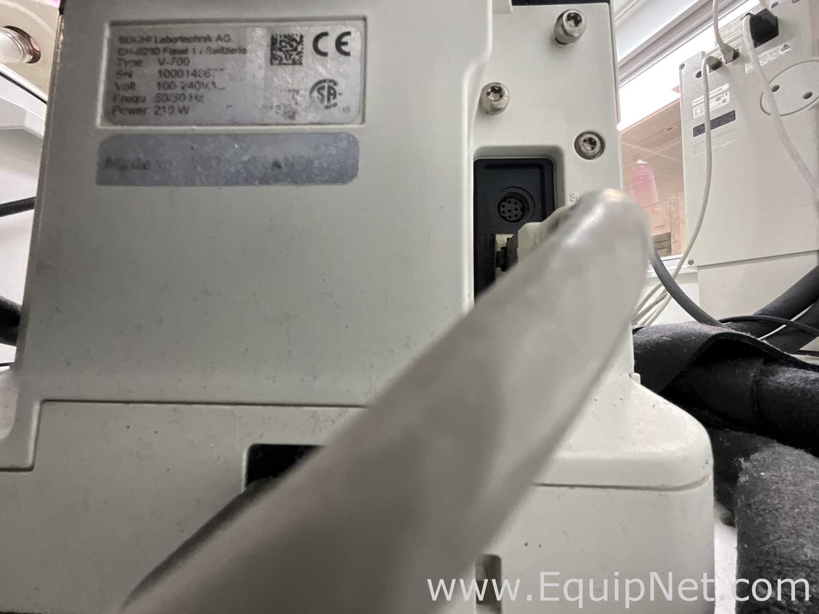 Buchi R-210 Evaporator with B-491 Heating Bath, V-700 Vacuum Pump and F-305 Recirculating Chiller