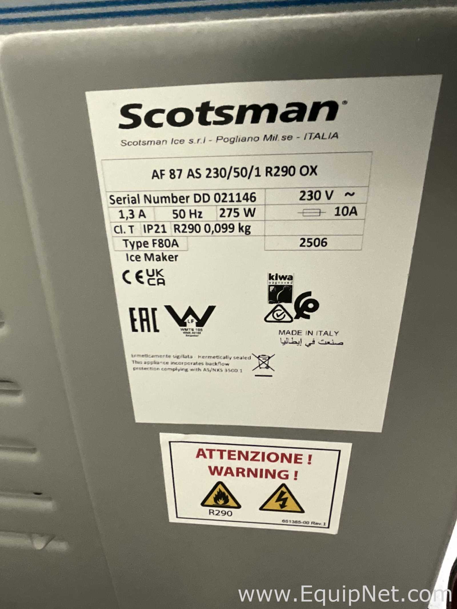 Equipo para Fabricar Hielo Scotsman AF 87