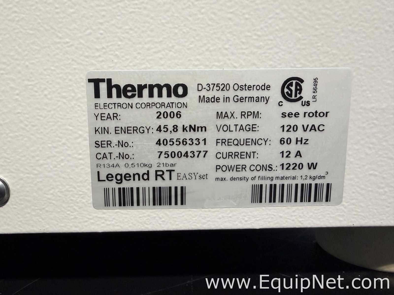 Centrífuga para laboratorio Thermo Electron Corporation Legend RT