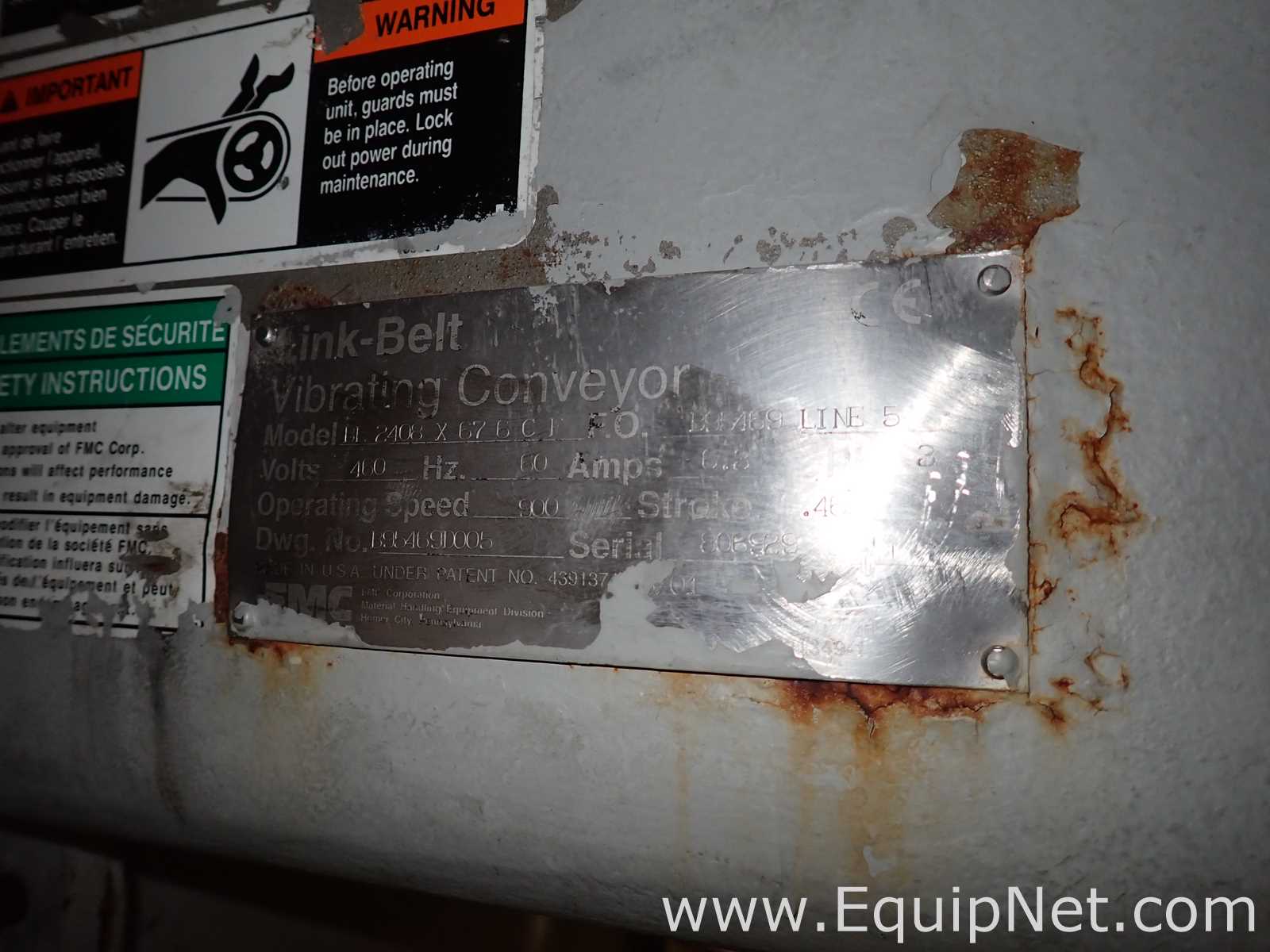 Transportadora Acero inoxidable Link-Belt BL 2408X676CF