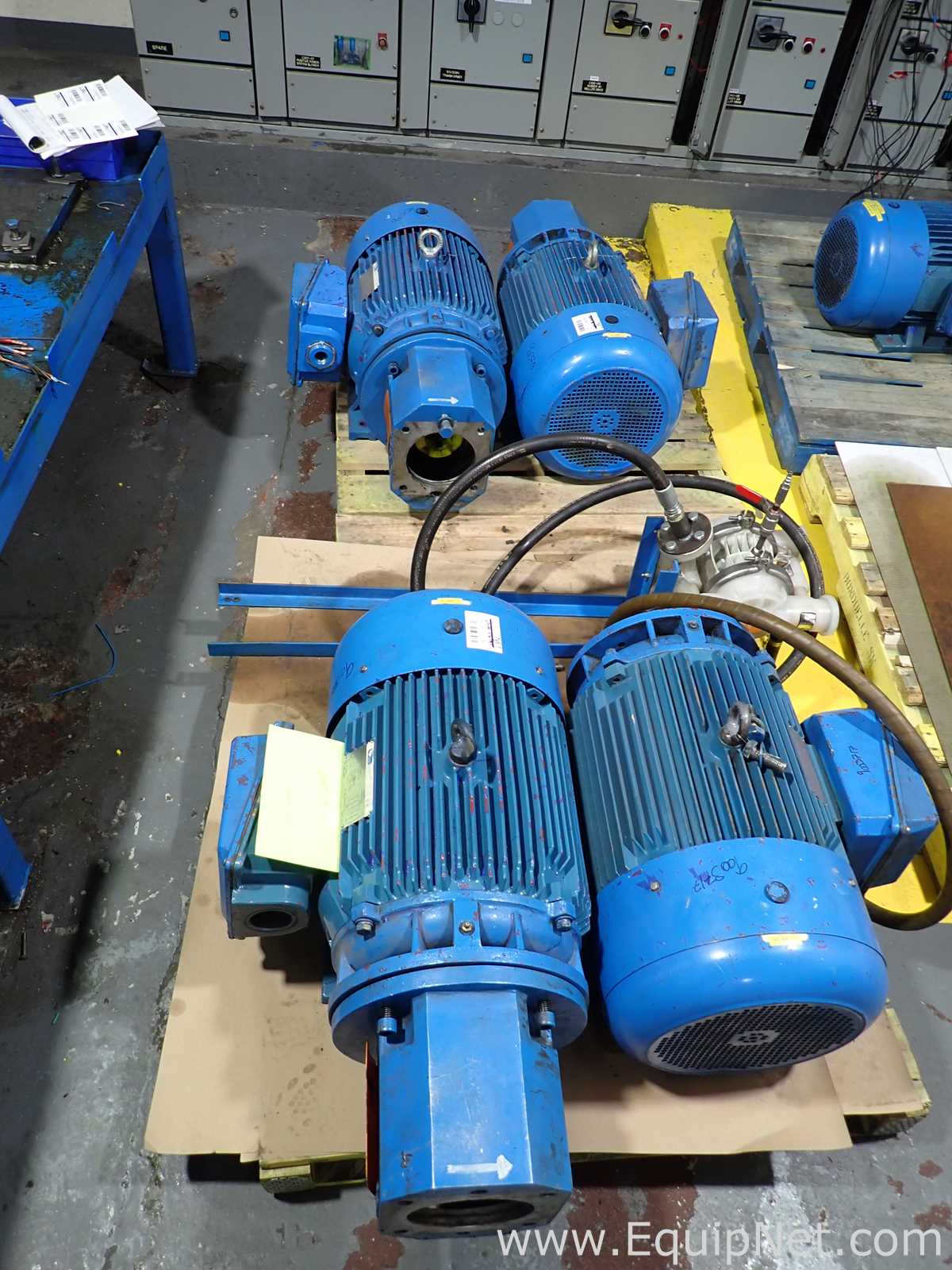 Lot of 4 50-HP VP Electric Motors with Wilden Diaphragm Pump